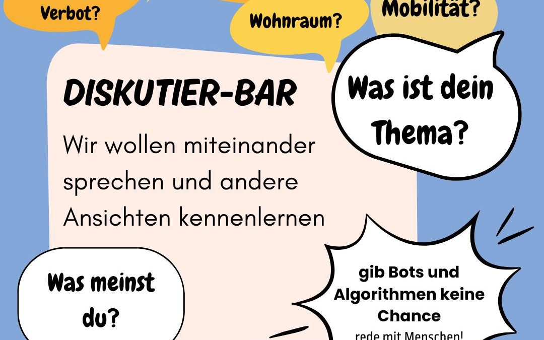 DISKUTIER-BAR am 03. August in Heppenheim – Ideen miteinander verbinden!