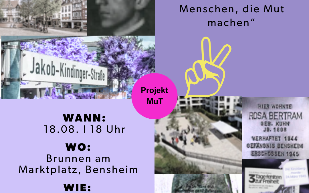 Stadtführung „Orte des Widerstands – Menschen, die Mut machen“ am 18. August